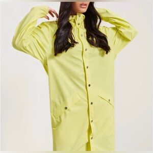 NWT RAINS Long Jacket In Straw Yellow